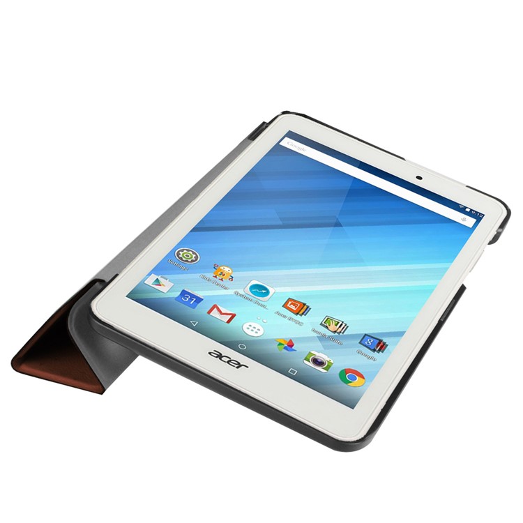 Tri-fold Stand Leather Case for Acer Iconia One 8 B1-850 - Brown-7