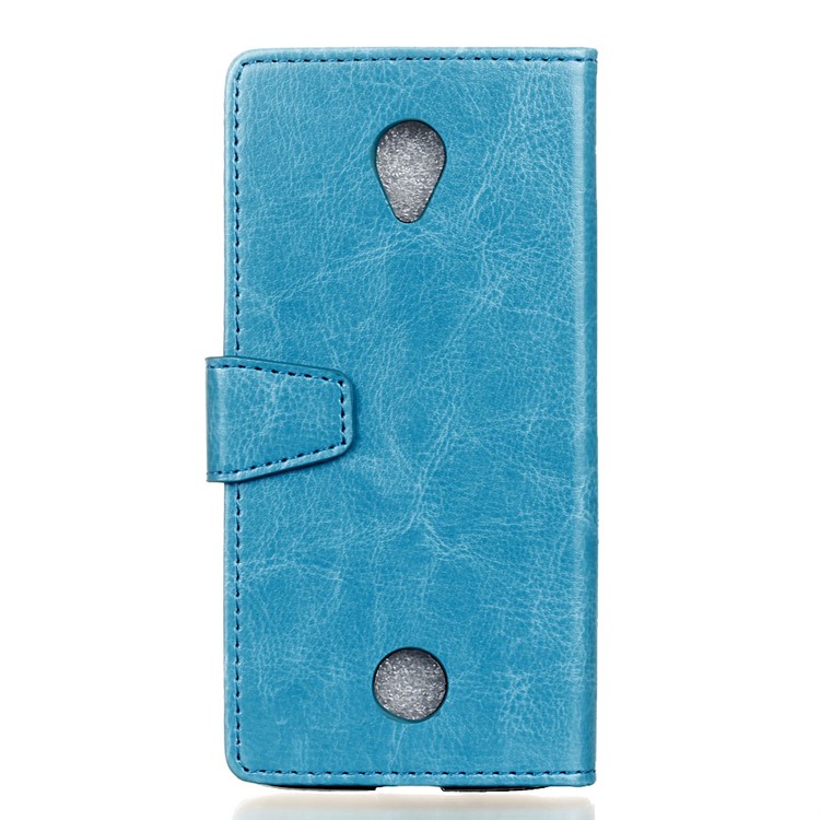 Crazy Horse PU Leather Wallet Case for Acer Liquid Zest Z525 Z528 - Blue-2