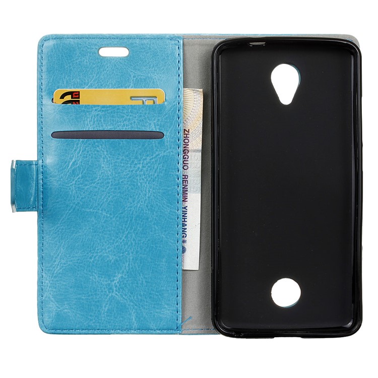 Crazy Horse PU Leather Wallet Case for Acer Liquid Zest Z525 Z528 - Blue-3