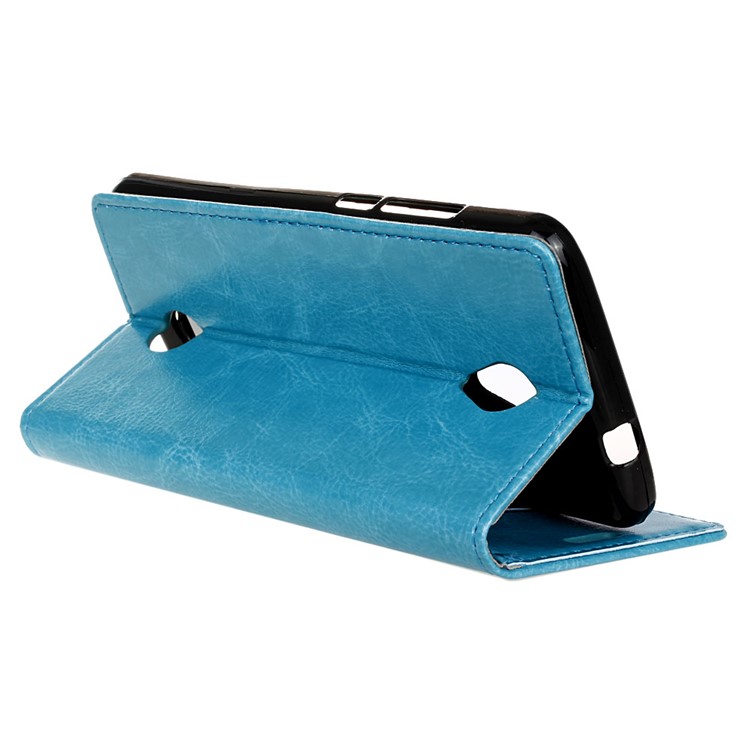 Crazy Horse PU Leather Wallet Case for Acer Liquid Zest Z525 Z528 - Blue-5