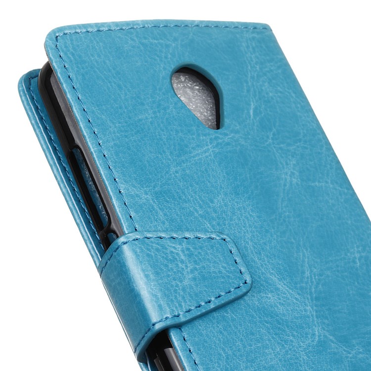 Crazy Horse PU Leather Wallet Case for Acer Liquid Zest Z525 Z528 - Blue-7