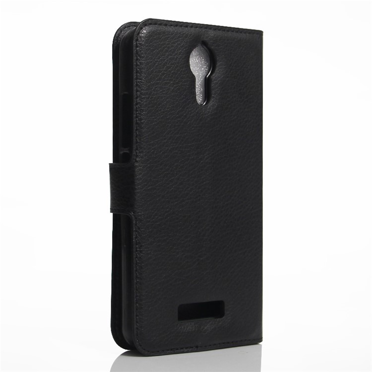 Litchi Texture Leather Wallet Stand Case for Acer Liquid Zest Plus - Black-3