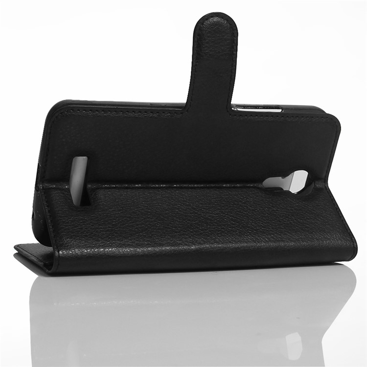 Litchi Texture Leather Wallet Stand Case for Acer Liquid Zest Plus - Black-4
