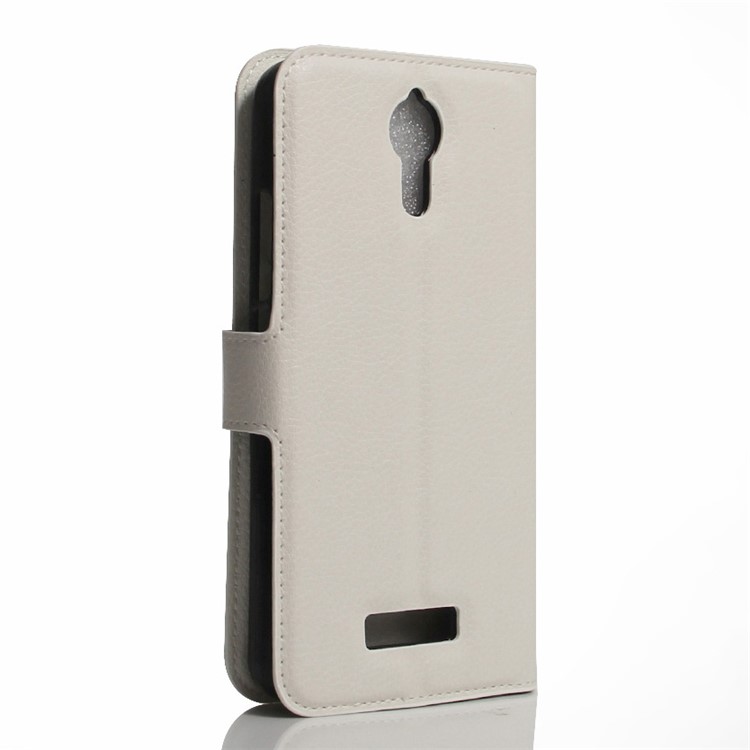 Litchi Texture Stand Leather Wallet Cover for Acer Liquid Zest Plus - White-3