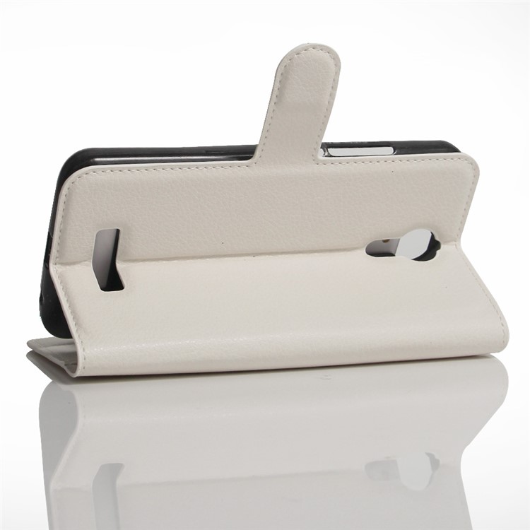Litchi Texture Stand Leather Wallet Cover for Acer Liquid Zest Plus - White-6