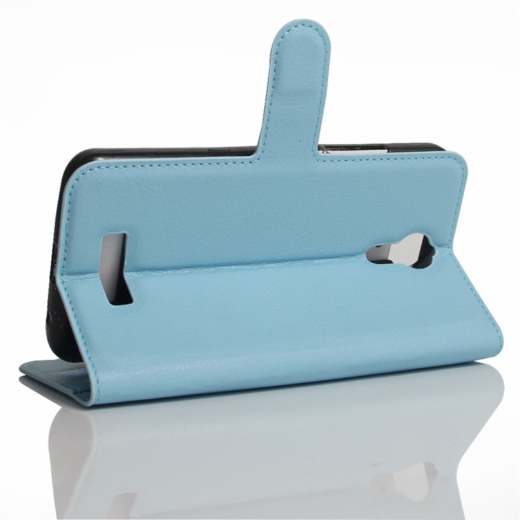 Litchi Texture Wallet Stand Leather Protective Case for Acer Liquid Zest Plus - Blue-4
