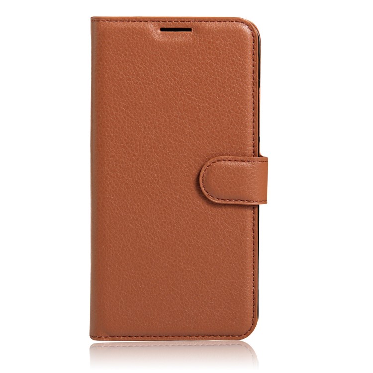 Litchi Grain Leather Wallet Stand Phone Shell for Acer Liquid Zest Plus - Brown-2