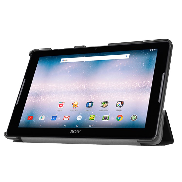 Tri-fold Leather Stand Case for Acer Iconia One 10 B3-A30 - Black-6