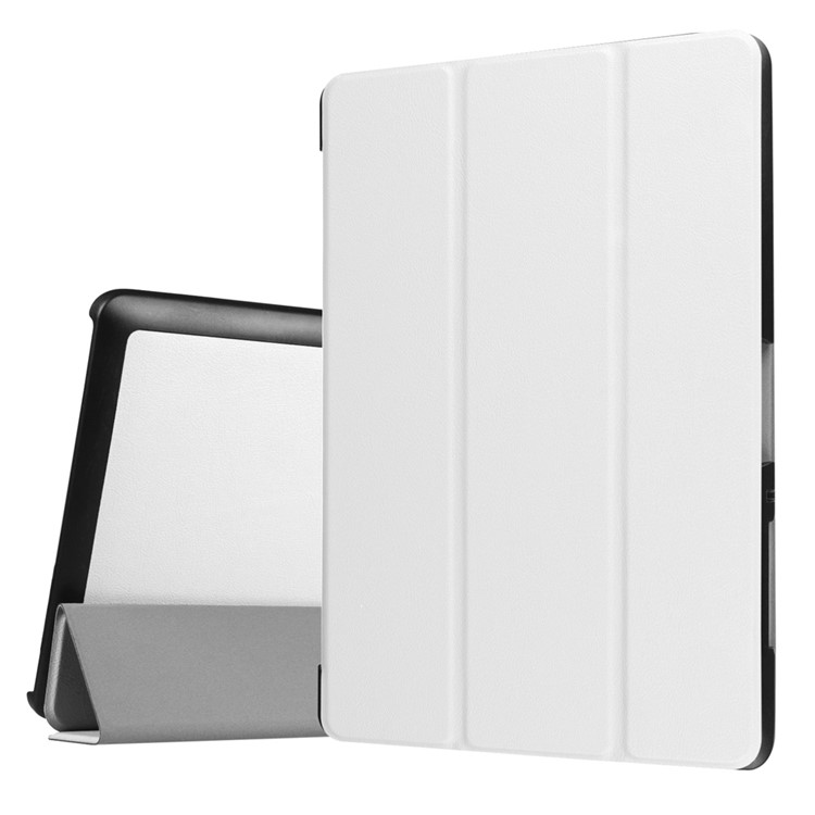 Tri-fold Leather Stand Cover for Acer Iconia One 10 B3-A30 - White-1