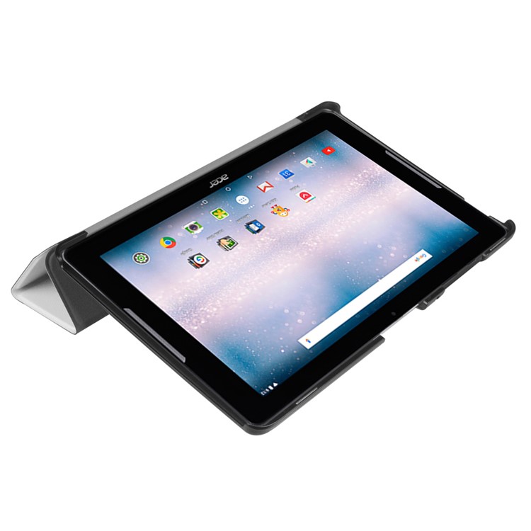 Tri-fold Leather Stand Cover for Acer Iconia One 10 B3-A30 - White-4