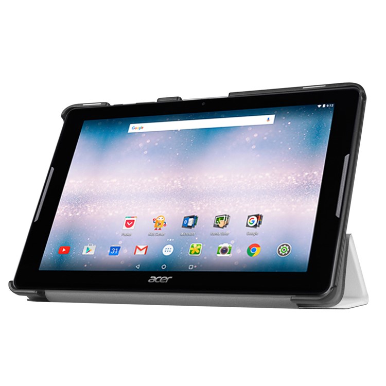 Tri-fold Leather Stand Cover for Acer Iconia One 10 B3-A30 - White-6