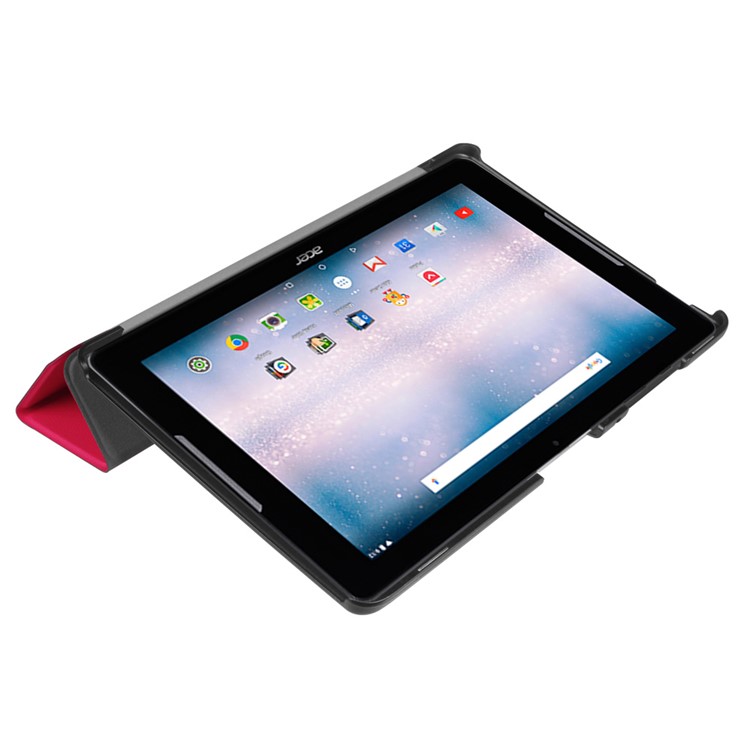 Tri-fold Stand Leather Folio Case for Acer Iconia One 10 B3-A30 - Rose-4