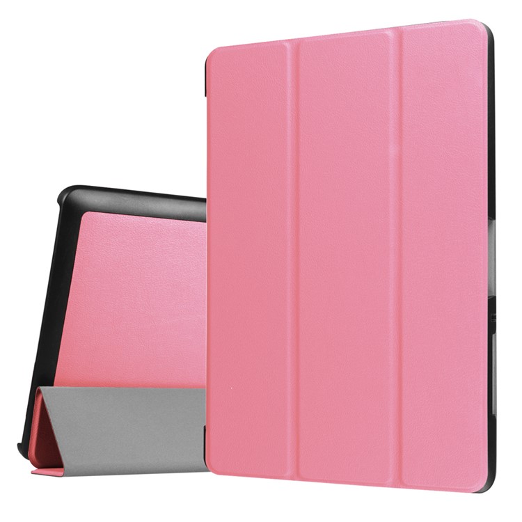 For Acer Iconia One 10 B3-A30 Tri-fold PU Leather Stand Protective Cover - Pink-1