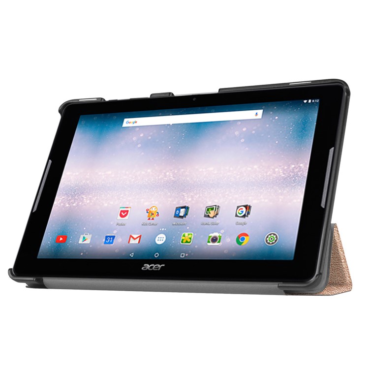 Tri-fold Tablet Leather Stand Case for Acer Iconia One 10 B3-A30 - Gold-6