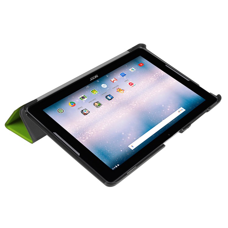 Tri-fold Stand Leather Tablet Cover for Acer Iconia One 10 B3-A30 - Green-4