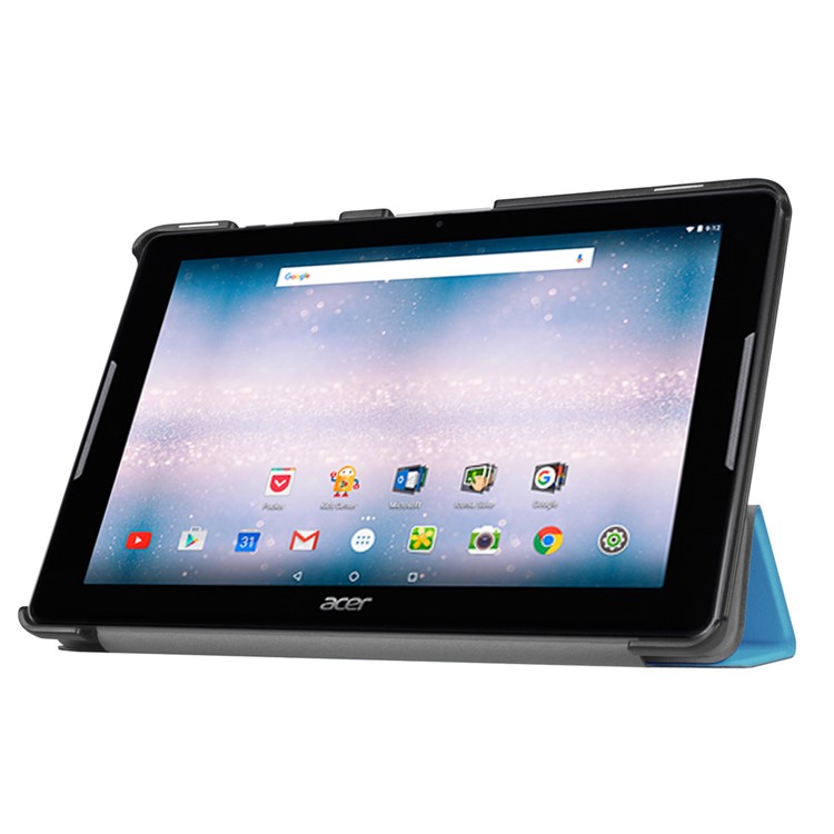 Tri-fold Leather Stand Case Protector for Acer Iconia One 10 B3-A30 - Baby Blue-6
