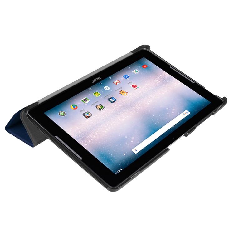 PU Leather Tri-fold Stand Case for Acer Iconia One 10 B3-A30 - Dark Blue-4