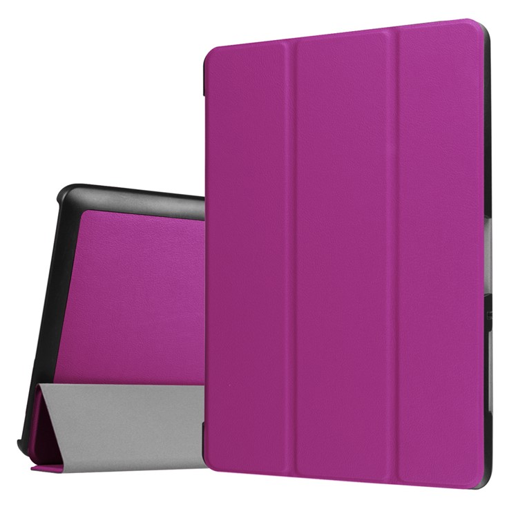 Flip Leather Tri-fold Stand Cover for Acer Iconia One 10 B3-A30 - Purple-1