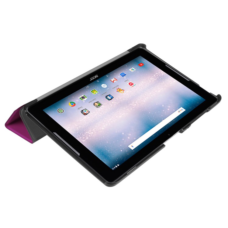 Flip Leather Tri-fold Stand Cover for Acer Iconia One 10 B3-A30 - Purple-4