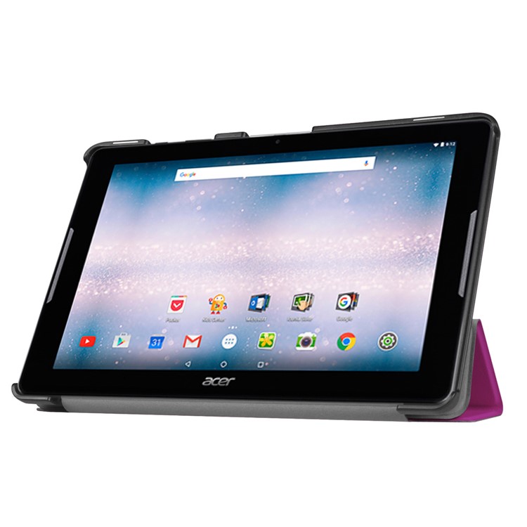 Flip Leather Tri-fold Stand Cover for Acer Iconia One 10 B3-A30 - Purple-6