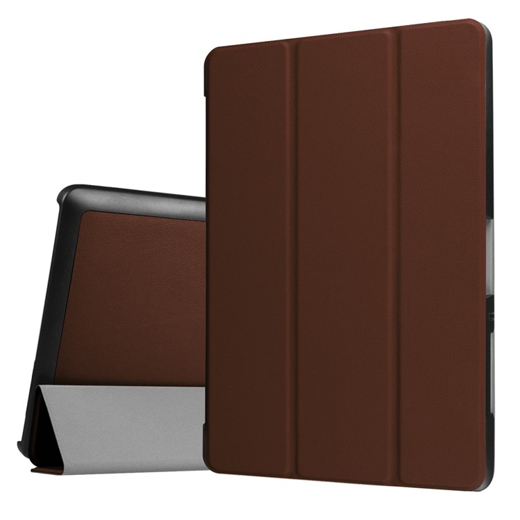 Tri-fold Leather Stand Tablet Shell for Acer Iconia One 10 B3-A30 - Brown-1