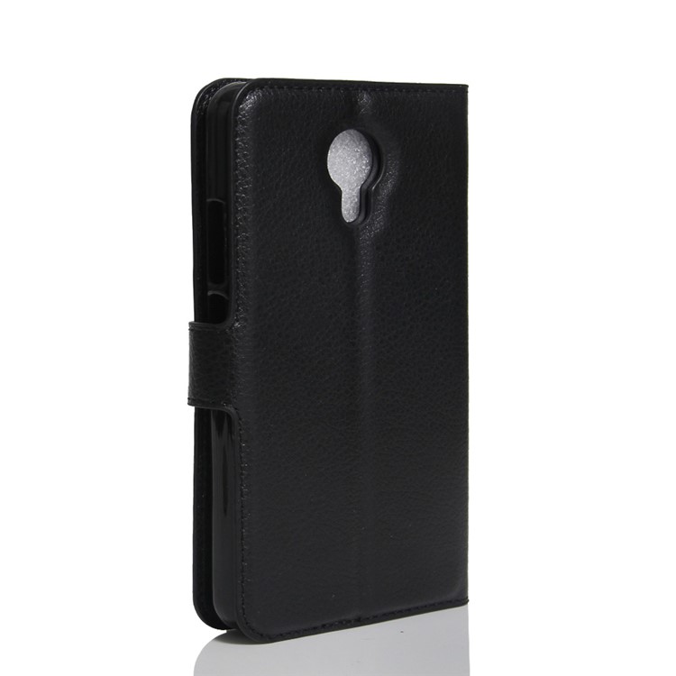 Lychee Skin Leather Wallet Case for Acer Liquid Z6 Plus - Black-3
