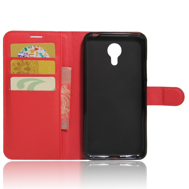 Lychee Skin Magnetic Leather Wallet Case for Acer Liquid Z6 Plus - Red-4