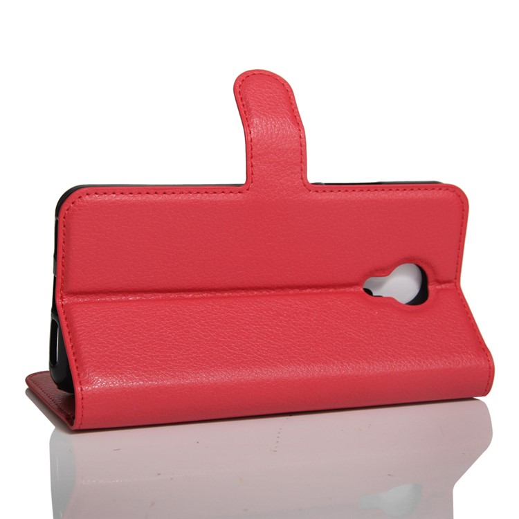 Lychee Skin Magnetic Leather Wallet Case for Acer Liquid Z6 Plus - Red-6