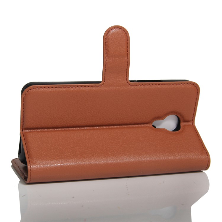 Lychee Skin Leather Stand Cover with Card Slots for Acer Liquid Z6 Plus - Brown-6