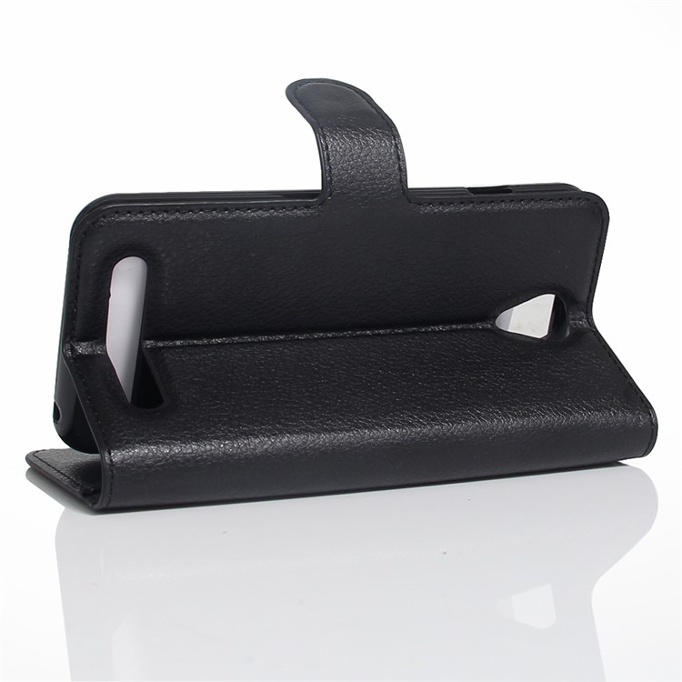 Lychee Skin Wallet Leather Stand Case for Acer Liquid Z6 - Black-4