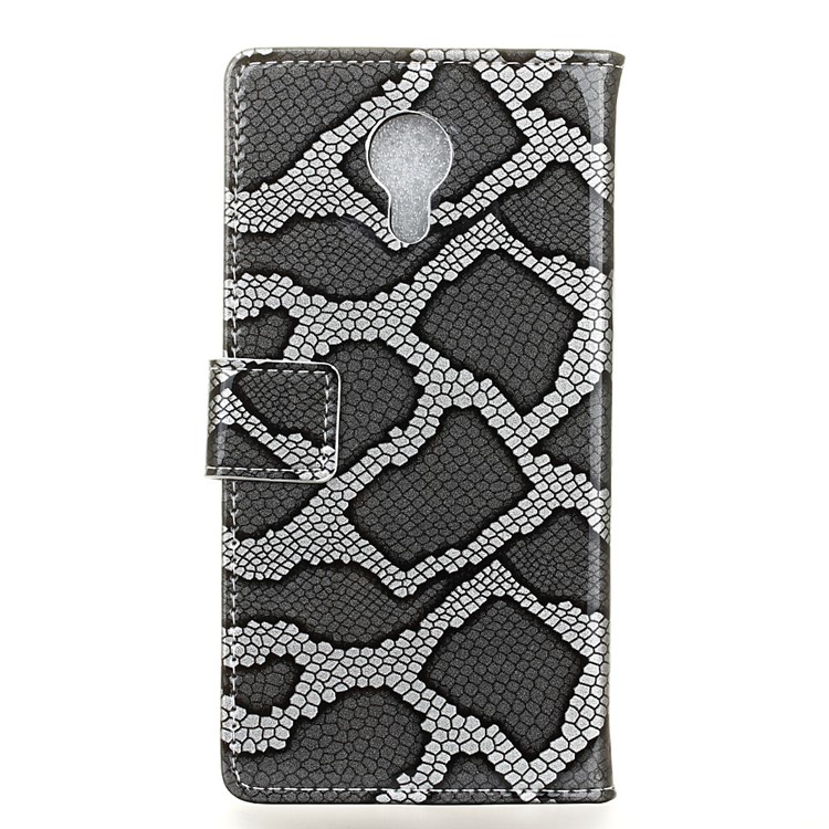 Snake Skin Leather Wallet Stand Case for Acer Liquid Z6 Plus - Grey-2