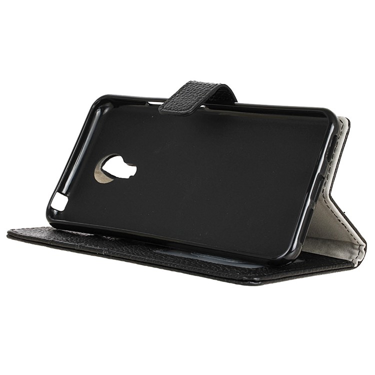 Genuine Leather Wallet Stand Phone Protector Case for Acer Liquid Z6 Plus - Black-4
