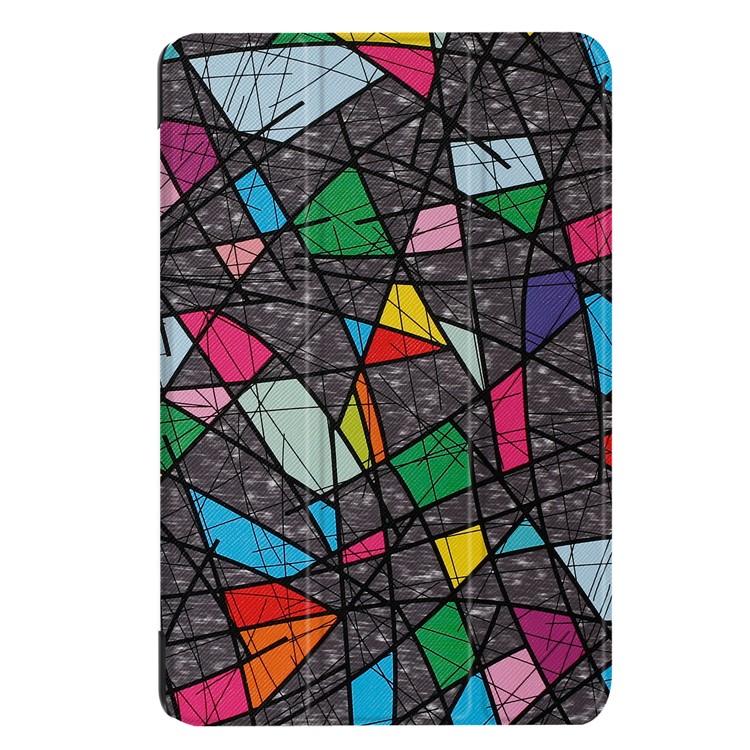 Patterned Leather Tri-fold Stand Case for Acer Iconia One 10 B3-A30 - Geometric Pattern and Lines-2