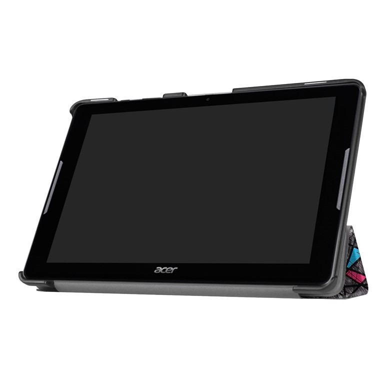 Patterned Leather Tri-fold Stand Case for Acer Iconia One 10 B3-A30 - Geometric Pattern and Lines-6
