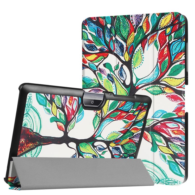 Tri-fold Flip Patterned Leather Case for Acer Iconia One 10 B3-A30 - Colored Tree Painting-1