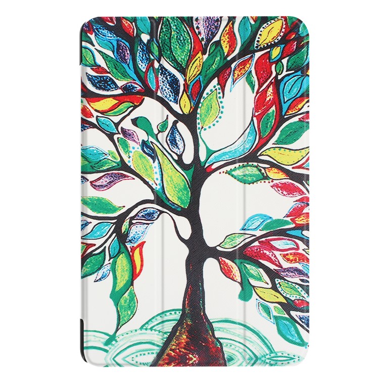Tri-fold Flip Patterned Leather Case for Acer Iconia One 10 B3-A30 - Colored Tree Painting-2