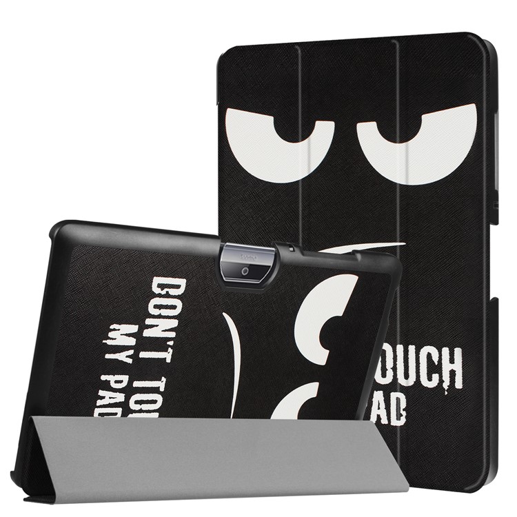 Patterned Leather Tri-fold Flip Cover for Acer Iconia One 10 B3-A30 - Do Not Touch My Pad-1