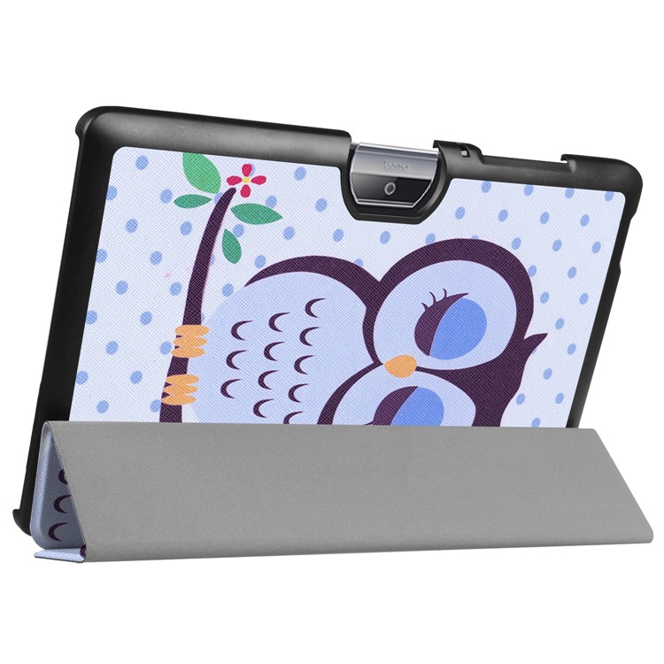 Tri-fold Leather Patterned Stand Shell for Acer Iconia One 10 B3-A30 - Owl Napping on Branch-5
