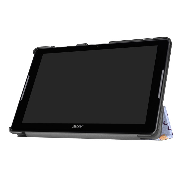 Tri-fold Leather Patterned Stand Shell for Acer Iconia One 10 B3-A30 - Owl Napping on Branch-6