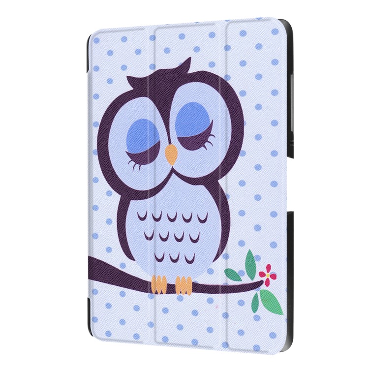 Tri-fold Leather Patterned Stand Shell for Acer Iconia One 10 B3-A30 - Owl Napping on Branch-7