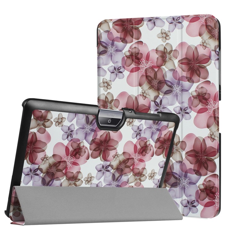 Tri-fold Stand Leather Patterned Case for Acer Iconia One 10 B3-A30 - Beautiful Flowers-1