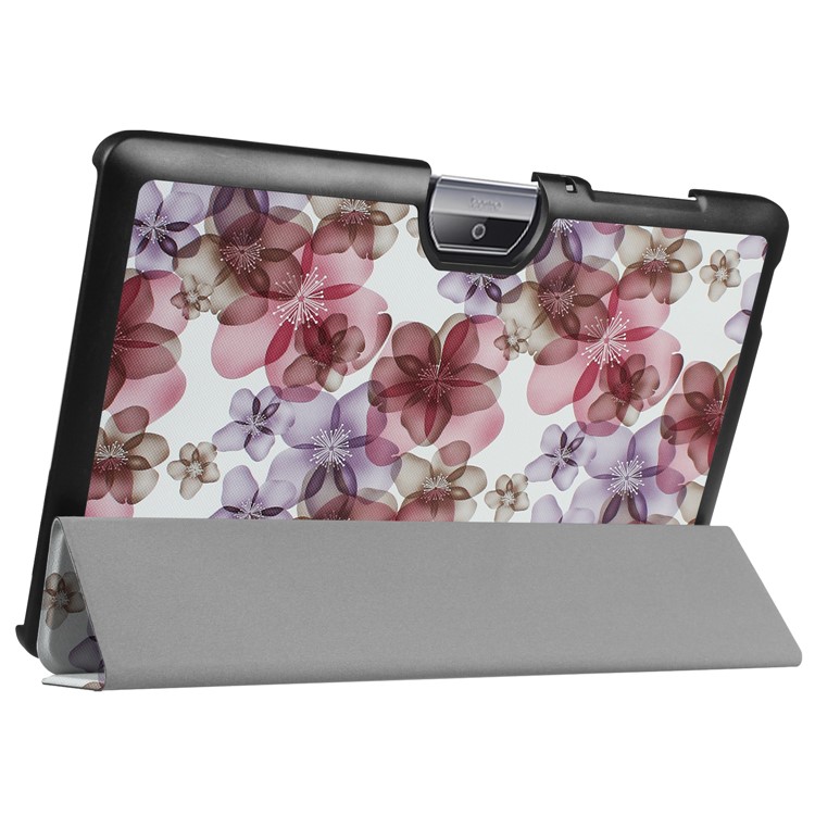 Tri-fold Stand Leather Patterned Case for Acer Iconia One 10 B3-A30 - Beautiful Flowers-5