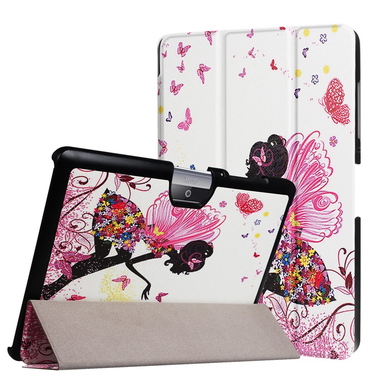 PU Leather Tri-fold Flip Stand Case for Acer Iconia One 10 B3-A30 - Flowered Girl with Wings-1