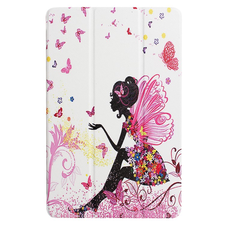 PU Leather Tri-fold Flip Stand Case for Acer Iconia One 10 B3-A30 - Flowered Girl with Wings-2