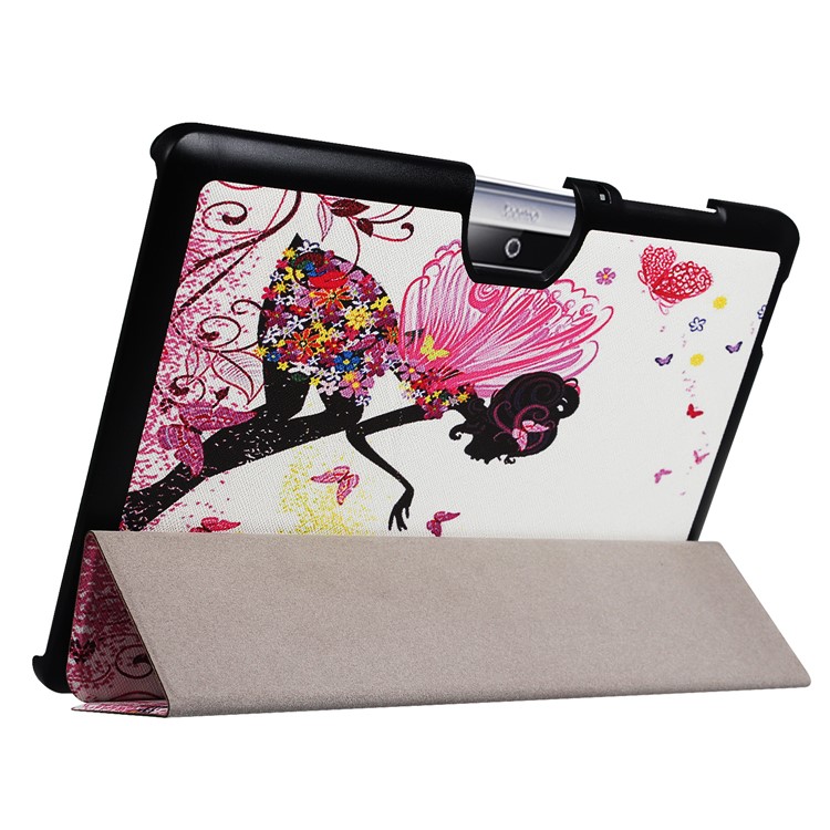 PU Leather Tri-fold Flip Stand Case for Acer Iconia One 10 B3-A30 - Flowered Girl with Wings-5