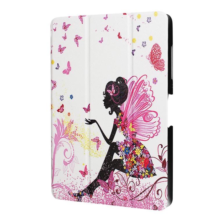 PU Leather Tri-fold Flip Stand Case for Acer Iconia One 10 B3-A30 - Flowered Girl with Wings-7