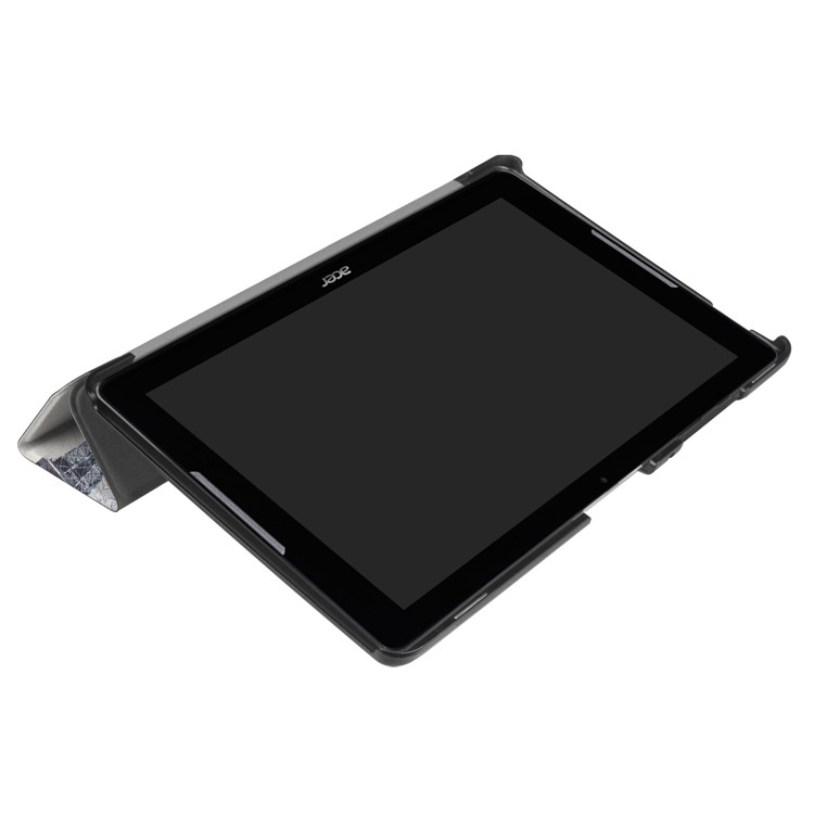 Magnetic Leather Tri-fold Stand Cover for Acer Iconia One 10 B3-A30 - Eiffel Tower and Map-4