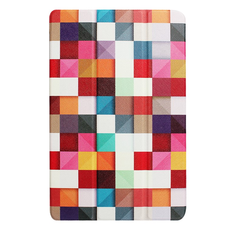 Printing Pattern Tri-fold Leather Case for Acer Iconia One 10 B3-A30 - Colorful Triangle Grid-2