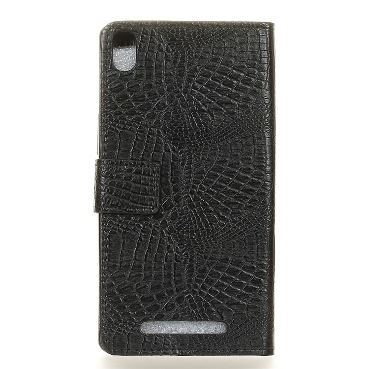 For Acer Liquid X2 Crocodile Texture Flip Stand Wallet Leather Cover - Black-2