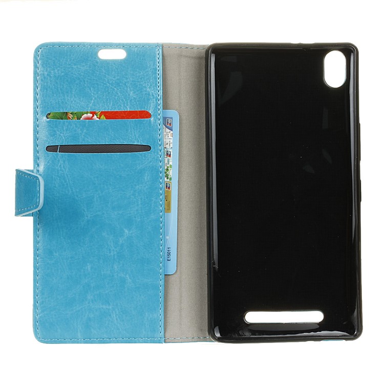 Crazy Horse Magnetic Leather Stand Cover for Acer Liquid X2 - Blue-3